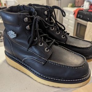 Harley Davidson motorcycle boots size zip 9.5 Mens Black